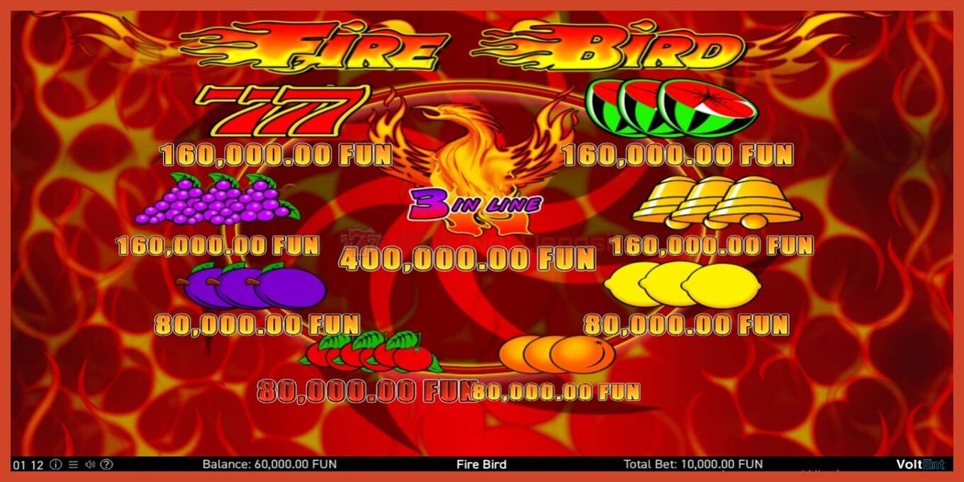 Slot screenshot: Fire Bird no deposit, number - 3