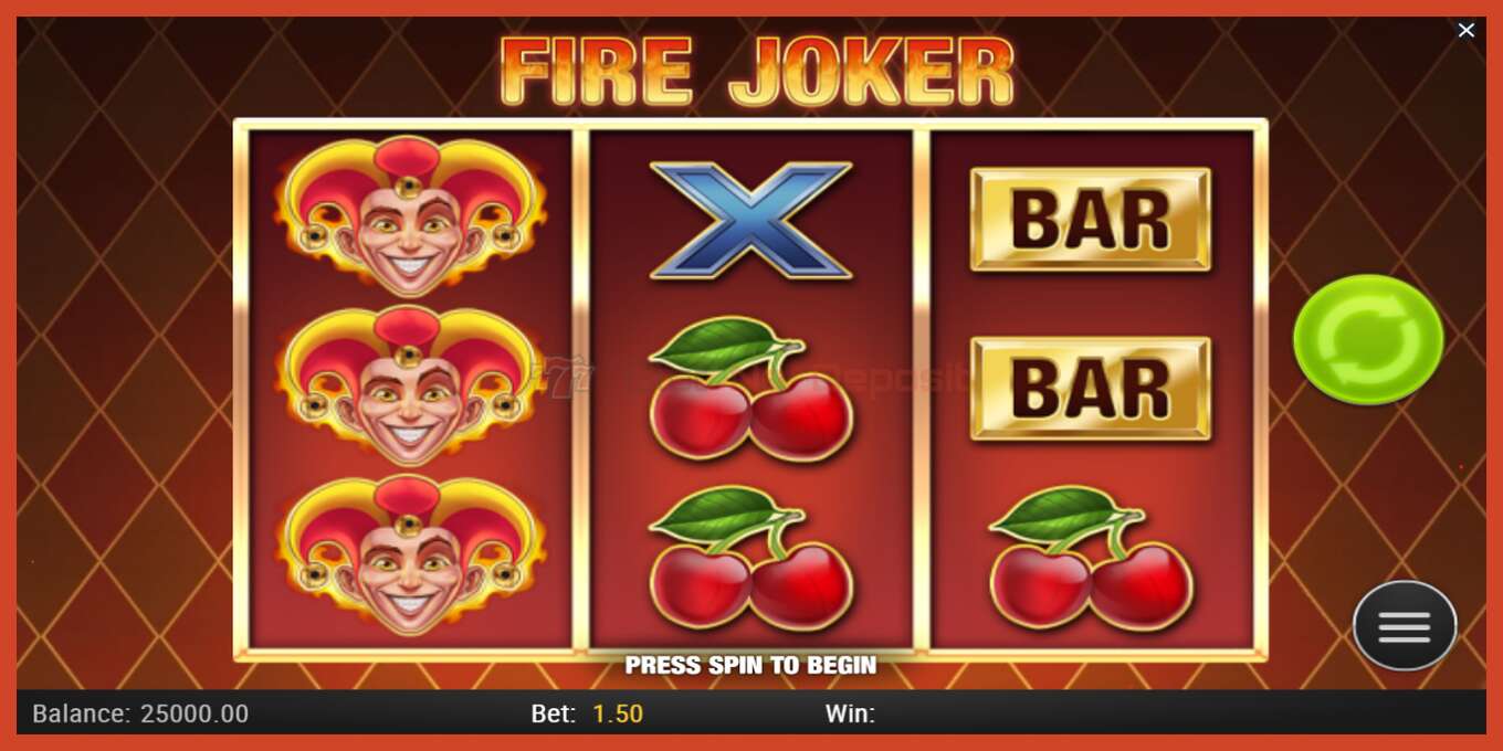 Slot screenshot: Fire Joker no deposit, number - 2