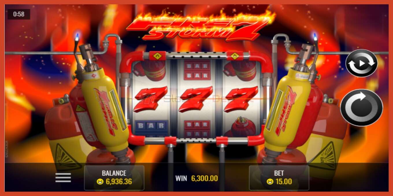 Slot screenshot: Firestorm 7 no deposit, number - 1