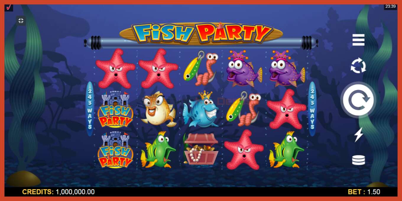 Slot screenshot: Fish Party no deposit, number - 1