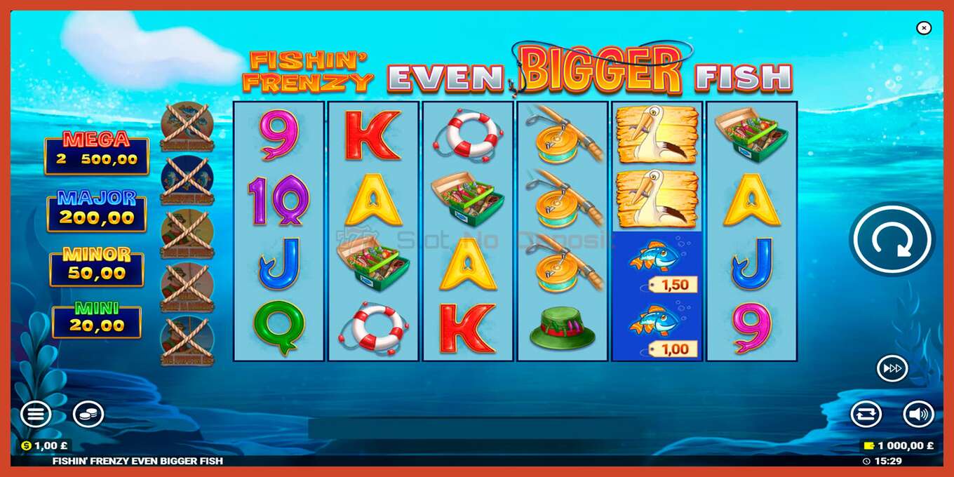 Slot screenshot: Fishin Frenzy Even Bigger Fish no deposit, number - 1