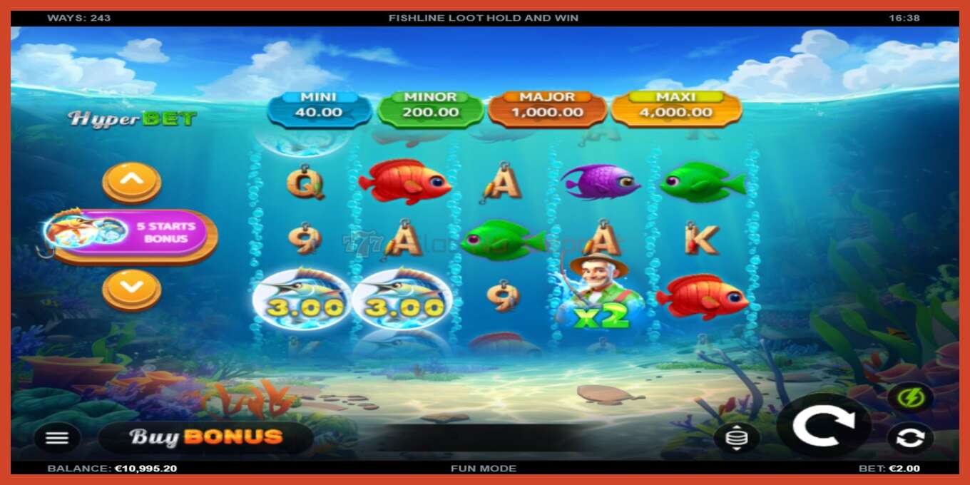 Slot screenshot: Fishline Loot Hold and Win no deposit, number - 2