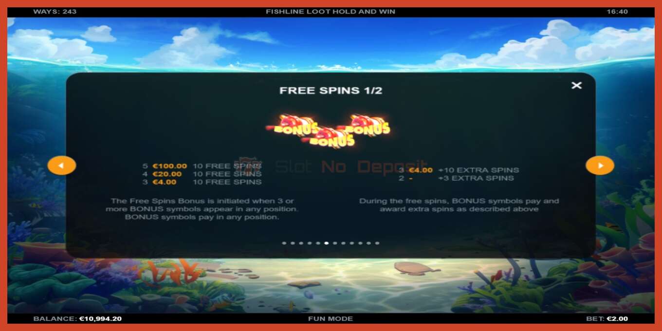 Slot screenshot: Fishline Loot Hold and Win no deposit, number - 5