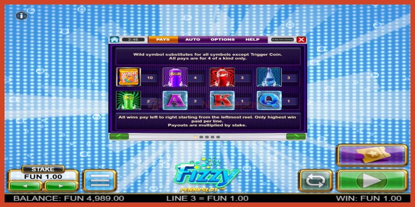 فتحة لقطة الشاشة: Fizzy Pennyslot لا إيداع, رقم - 4