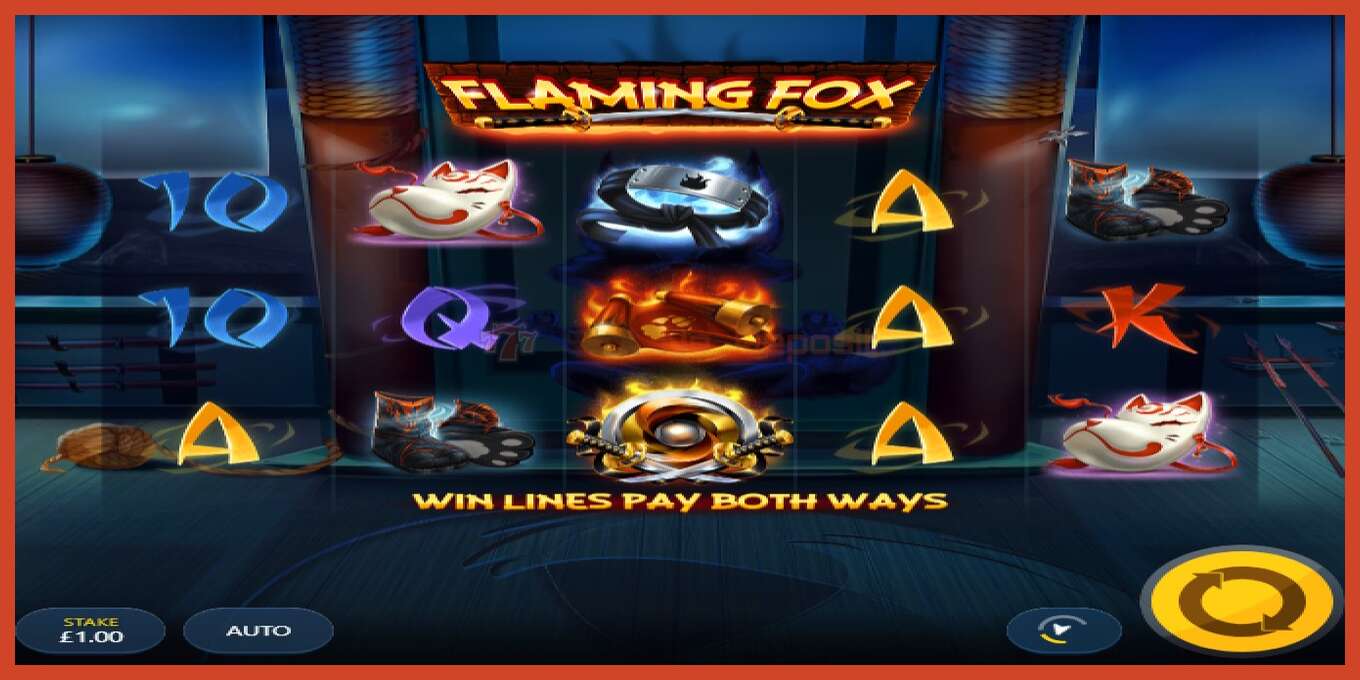 老虎机截图: Flaming Fox 没有押金, 数字 - 1