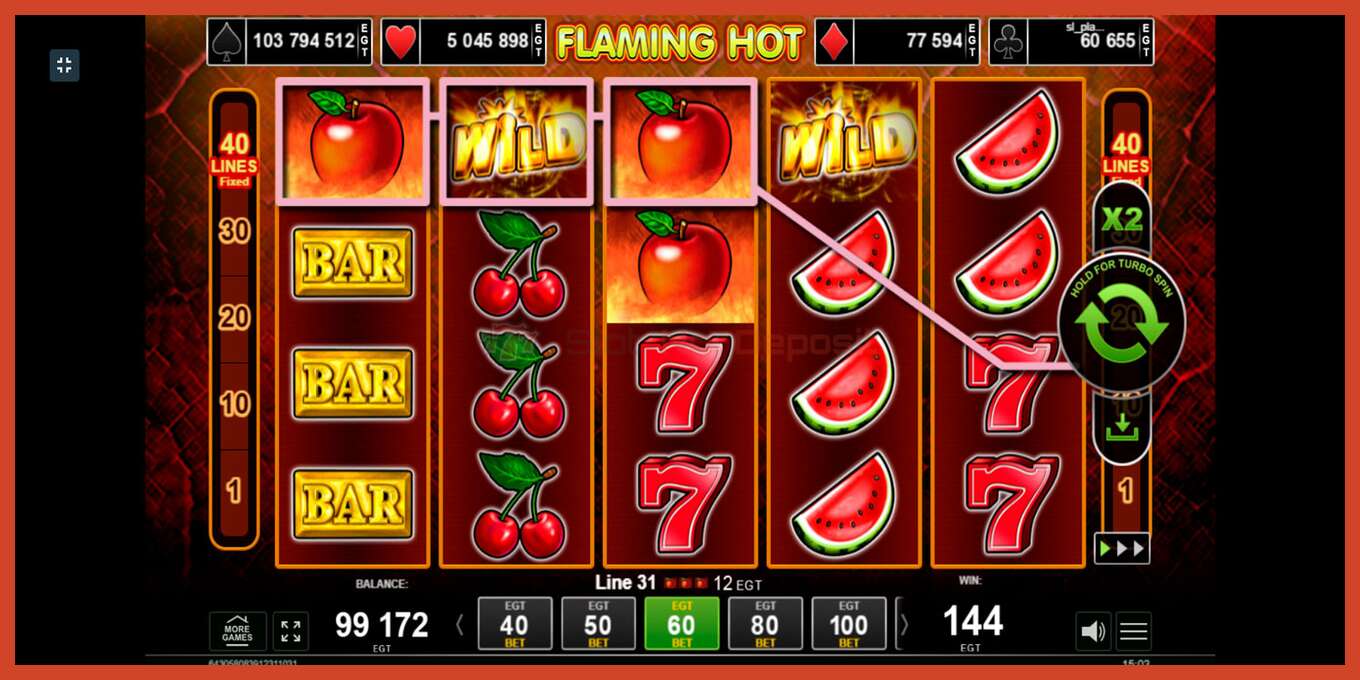 Slot screenshot: Flaming Hot hakuna amana, nambari - 7