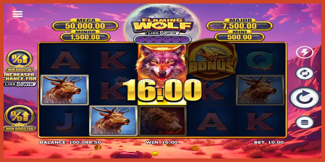 Slot screenshot: Flaming Wolf Link & Win no deposit, number - 3