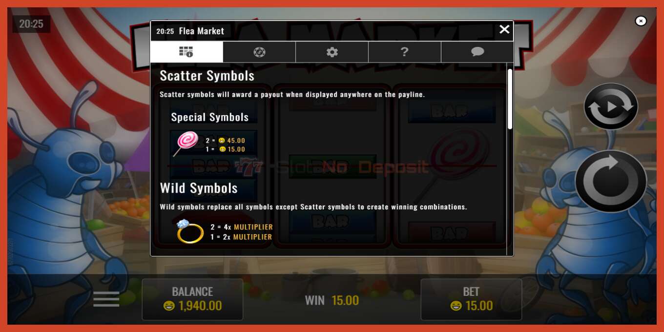 Slot screenshot: Flea Market no deposit, number - 5