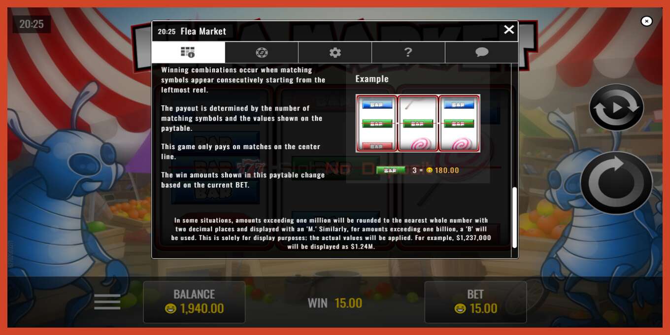 Slot screenshot: Flea Market no deposit, number - 7