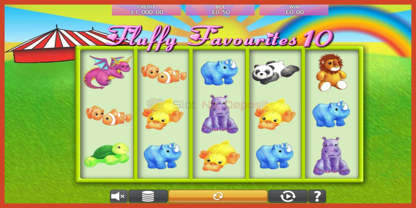 Slot screenshot: Fluffy Favourites 10 no deposit, number - 1