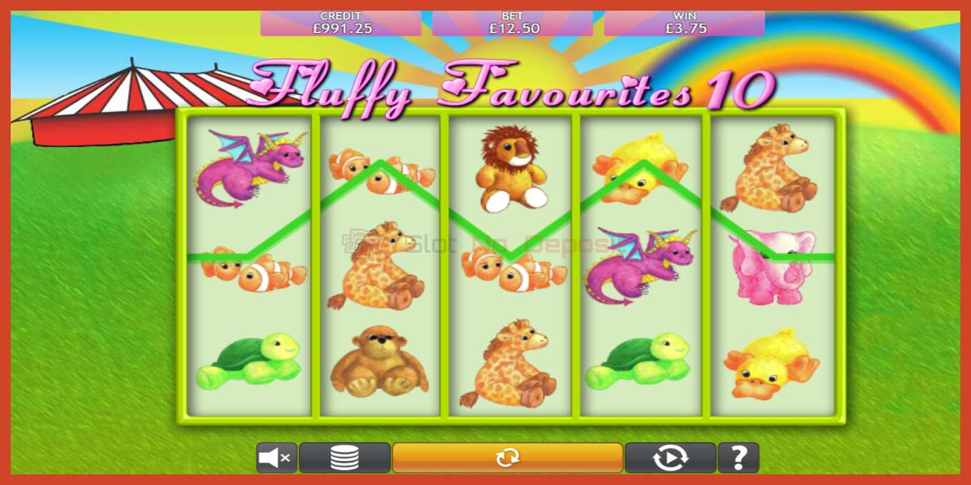 Slot screenshot: Fluffy Favourites 10 no deposit, number - 2