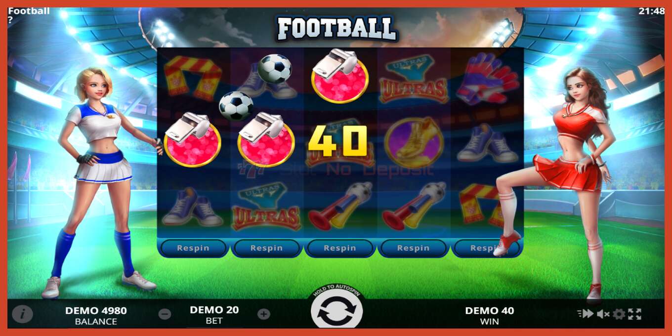 Slot screenshot: Football no deposit, number - 3