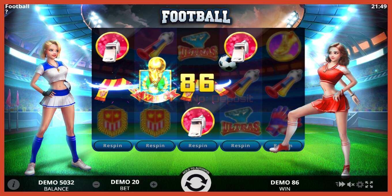 Slot screenshot: Football no deposit, number - 4