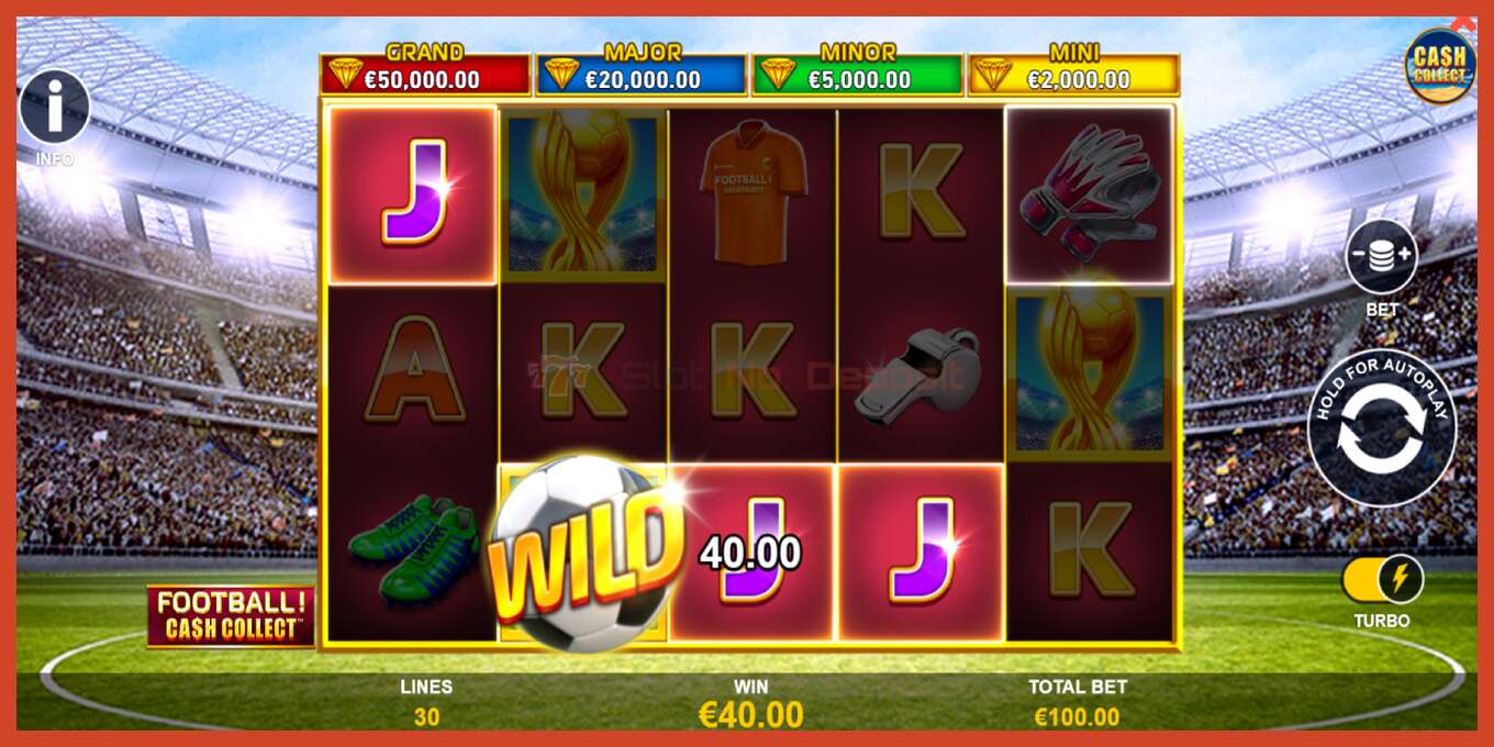 Capture décran de la machine à sous: Football Cash Collect PowerPlay Jackpot pas de dépôt, nombre - 3