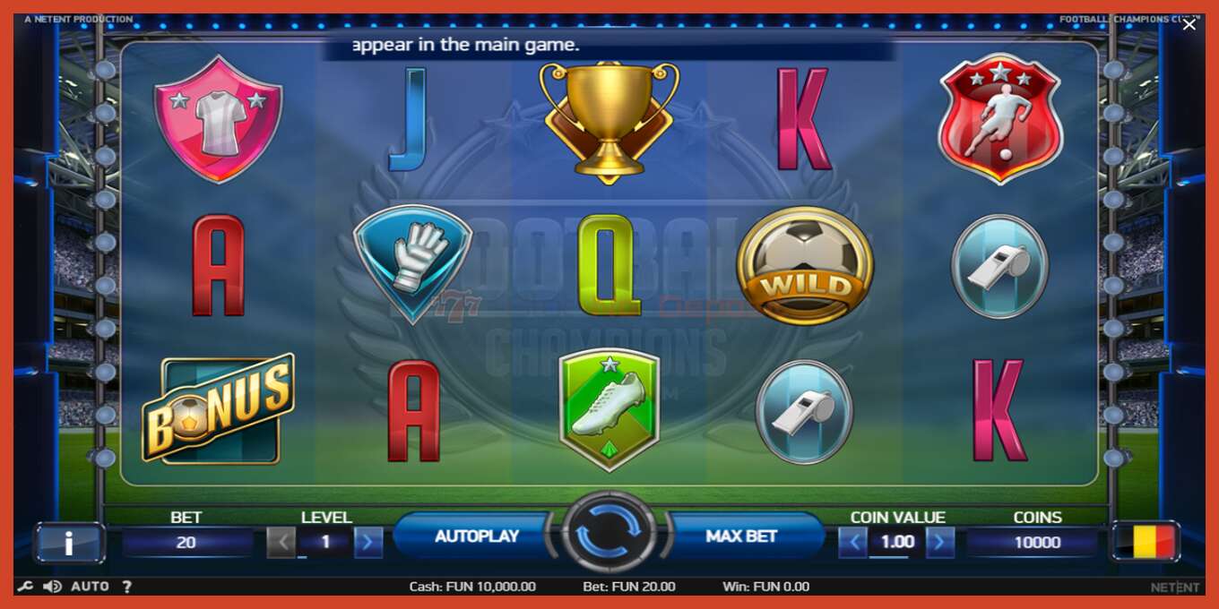 Slot screenshot: Football Champions Cup no deposit, number - 3