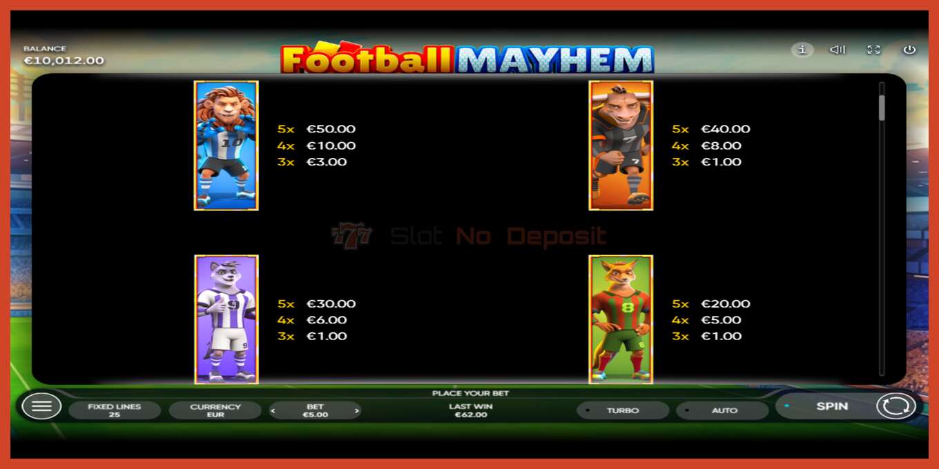 Slot screenshot: Football Mayhem no deposit, number - 5