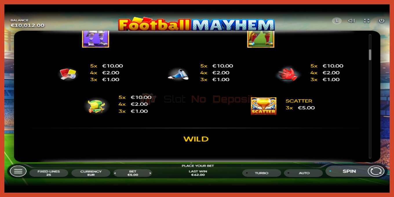 Slot screenshot: Football Mayhem no deposit, number - 6