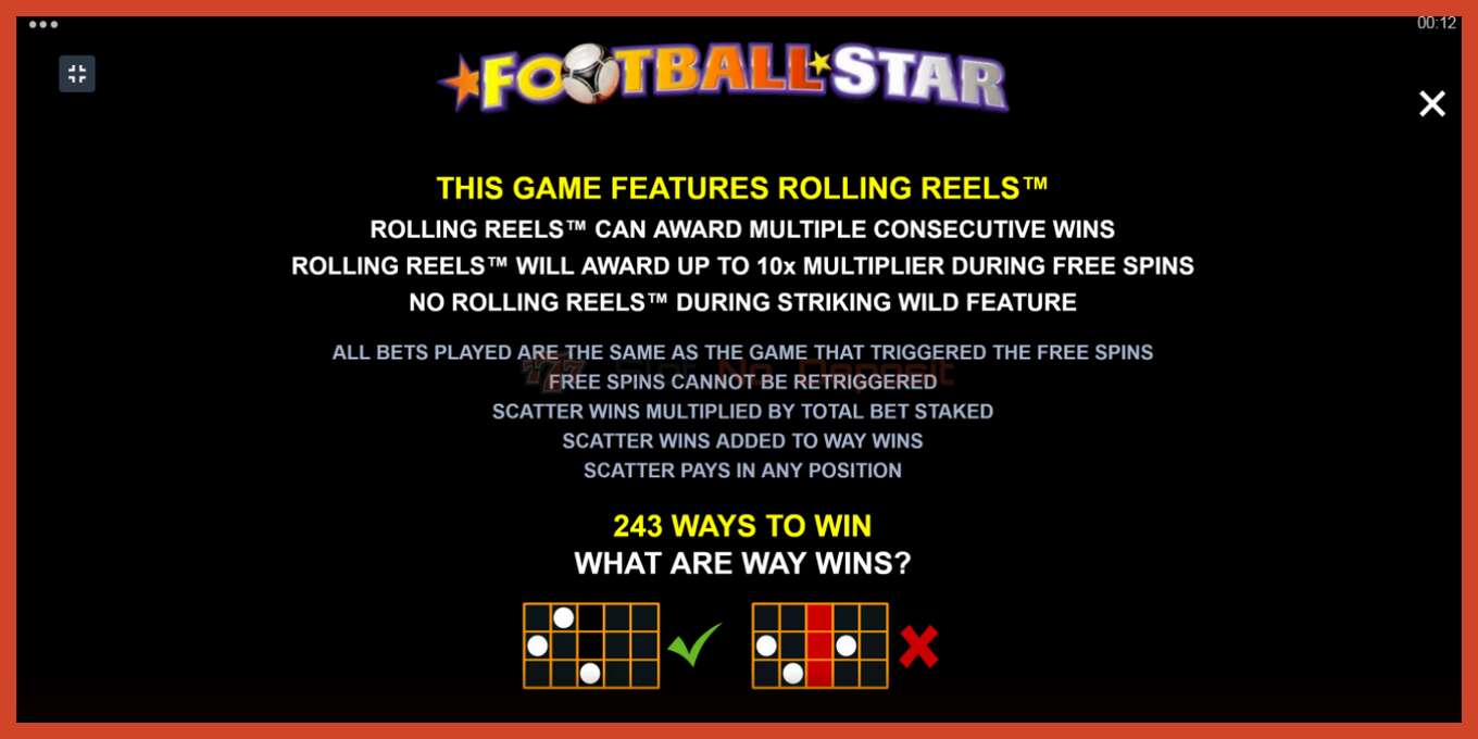 Slot screenshot: Football Star no deposit, number - 7