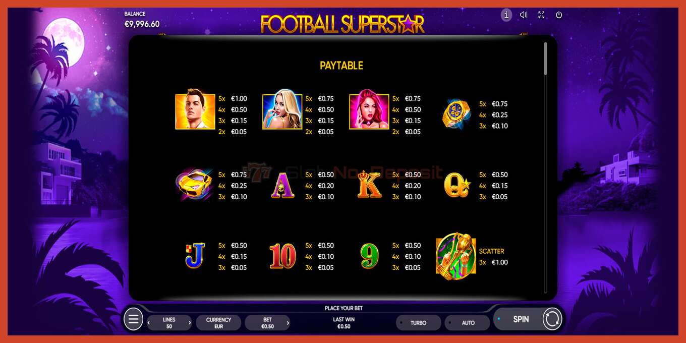 Slot screenshot: Football Superstar no deposit, number - 6