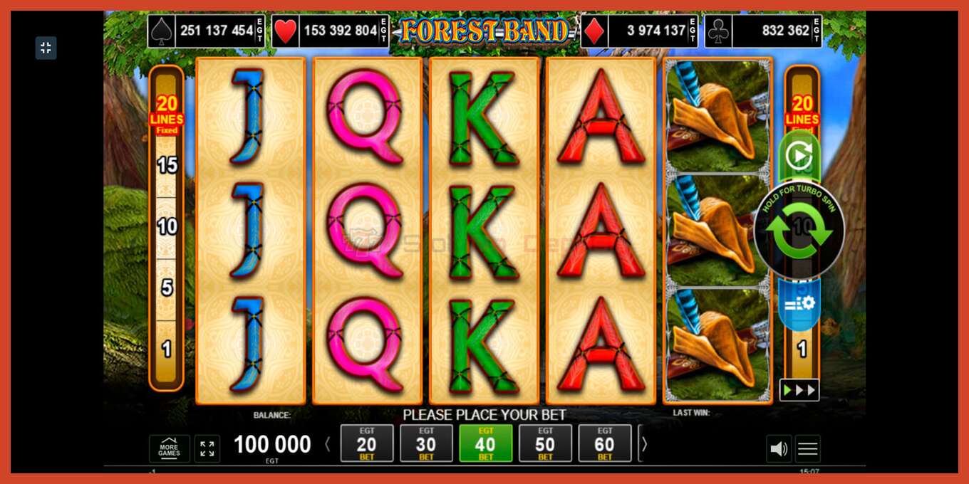 Slot screenshot: Forest Band no deposit, number - 1