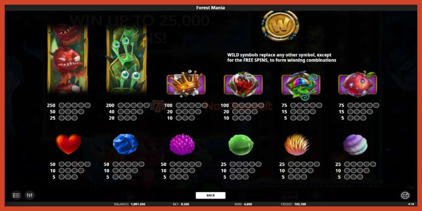 Slot screenshot: Forest Mania no deposit, number - 4