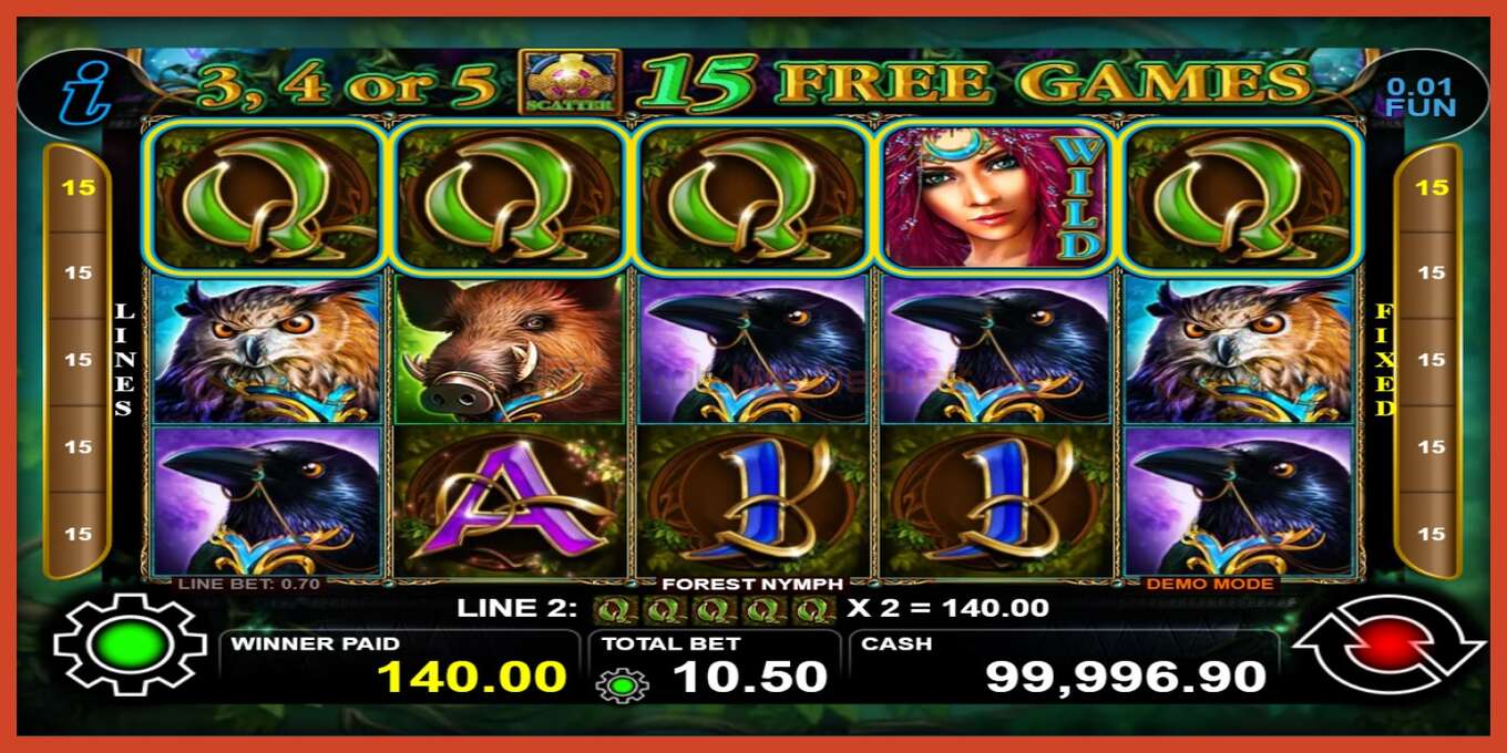 Slot screenshot: Forest Nymph no deposit, number - 5