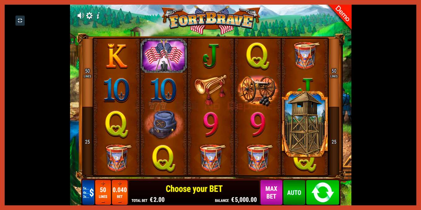 Slot screenshot: Fort Brave no deposit, number - 1