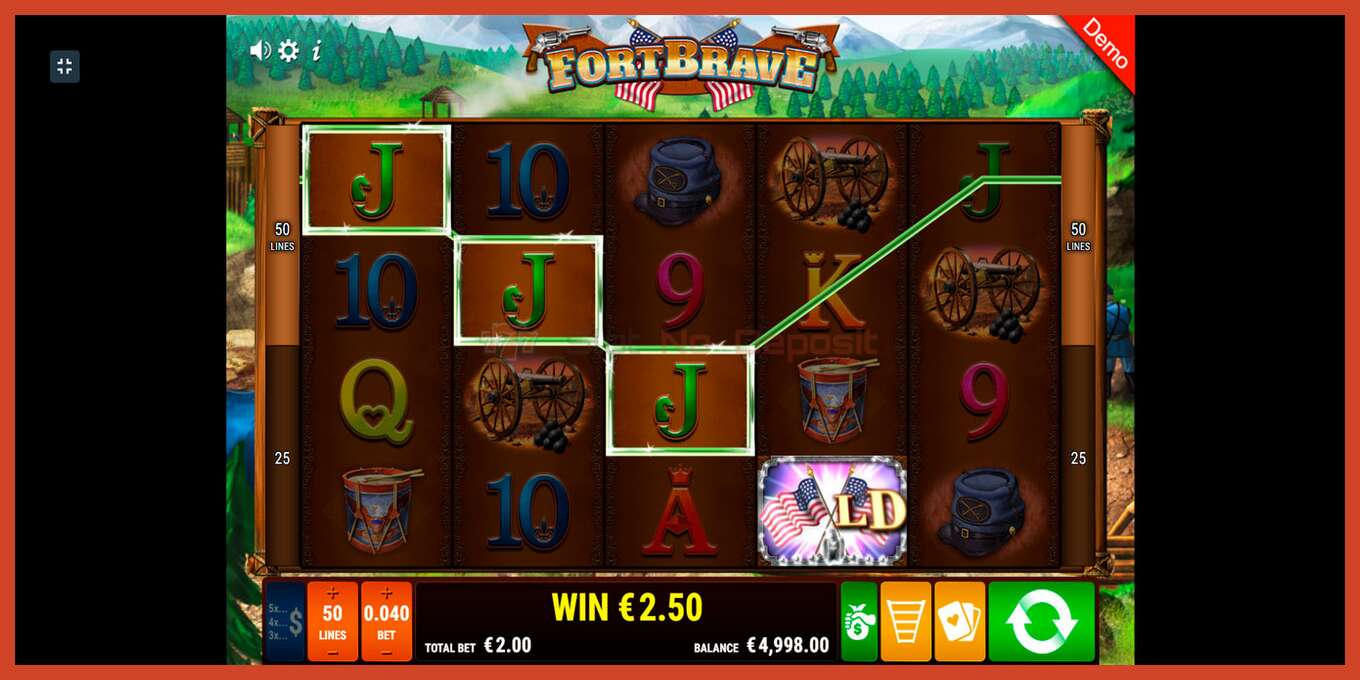 Slot screenshot: Fort Brave no deposit, number - 2