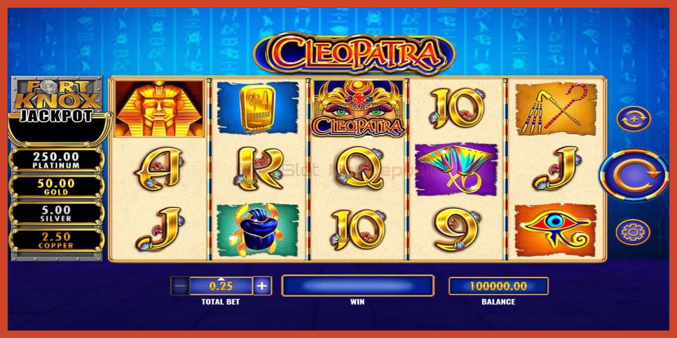 Slot screenshot: Fort Knox Cleopatra no deposit, number - 1