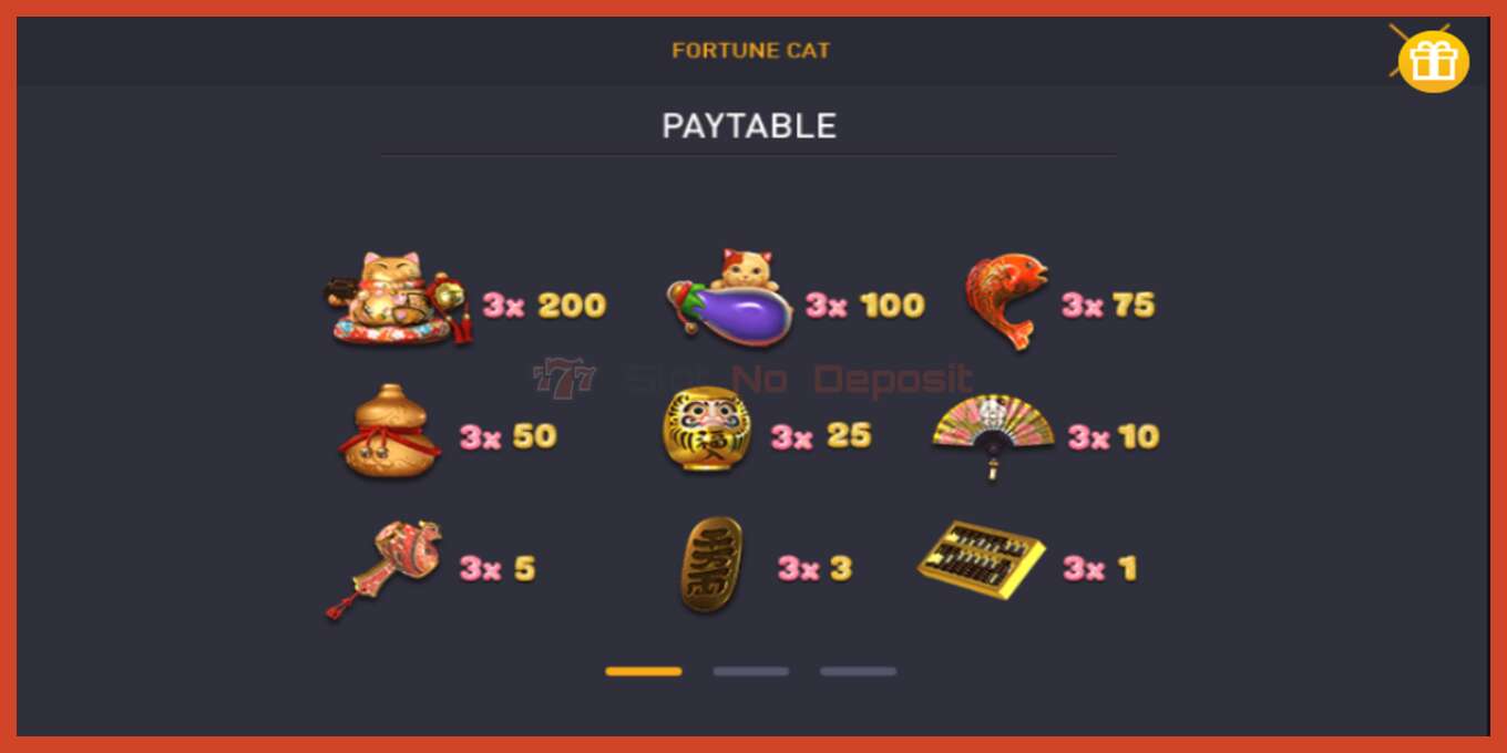 Schermafbeelding van slot: Fortune Cat geen aanbetaling, nummer - 3