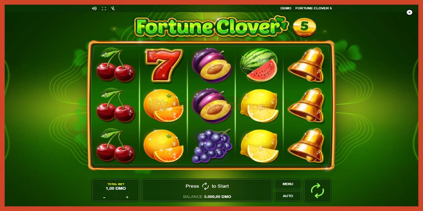 Slot ekran görüntüsü: Fortune Clover 5 depozit yoxdur, nömrə - 1