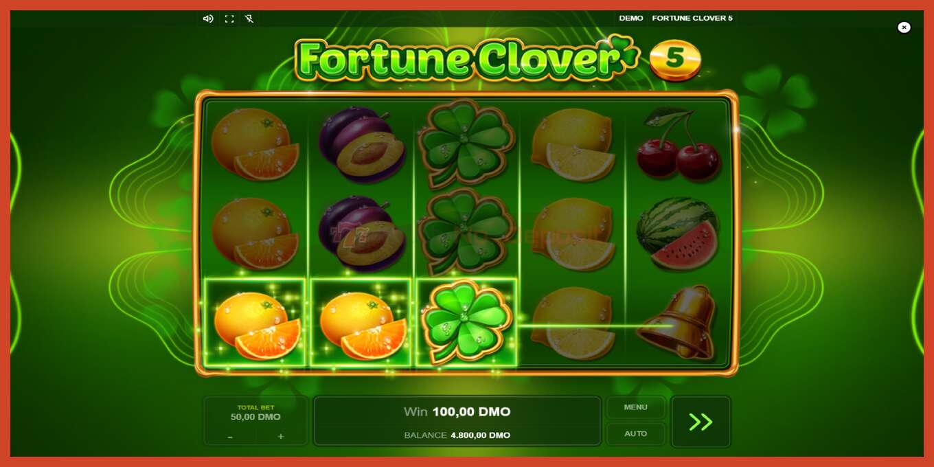 Slot ekran görüntüsü: Fortune Clover 5 depozit yoxdur, nömrə - 2