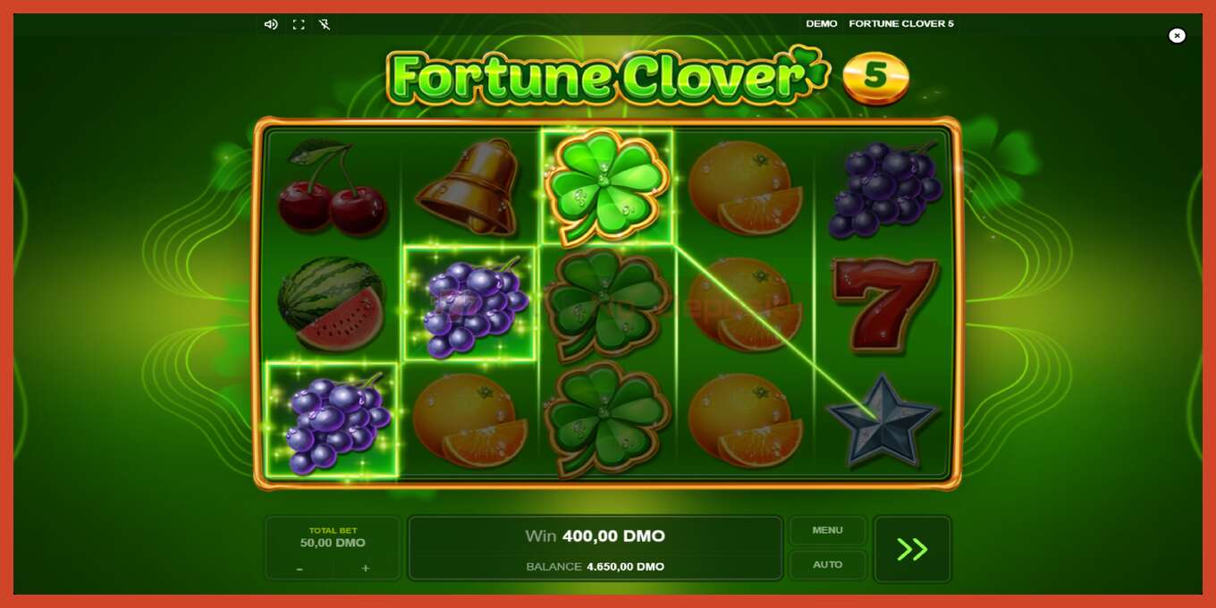 Slot ekran görüntüsü: Fortune Clover 5 depozit yoxdur, nömrə - 3