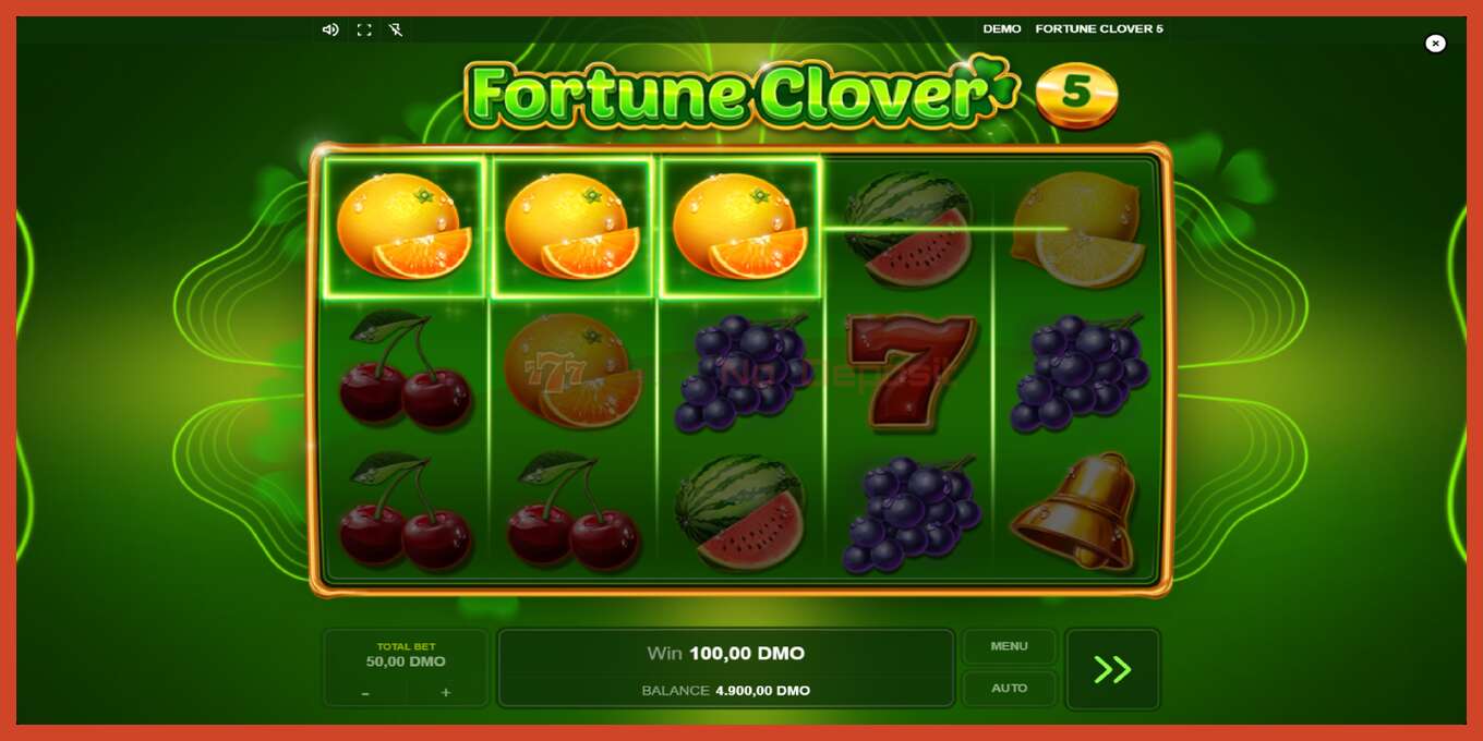 Slot ekran görüntüsü: Fortune Clover 5 depozit yoxdur, nömrə - 4