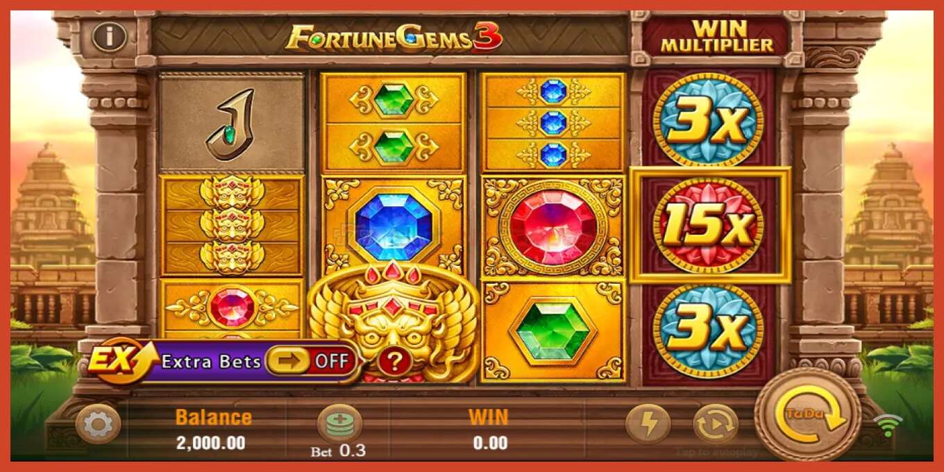 Slot screenshot: Fortune Gems 3 no deposit, number - 1