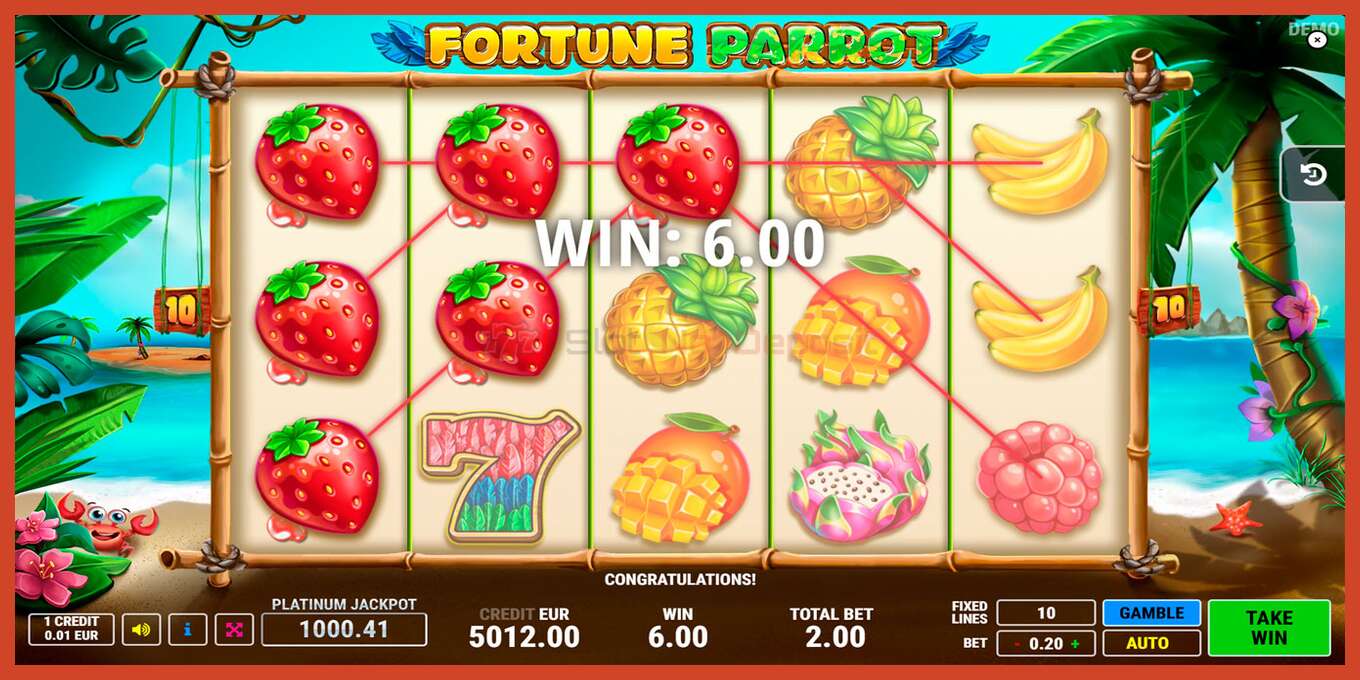 Slot screenshot: Fortune Parrot no deposit, number - 3