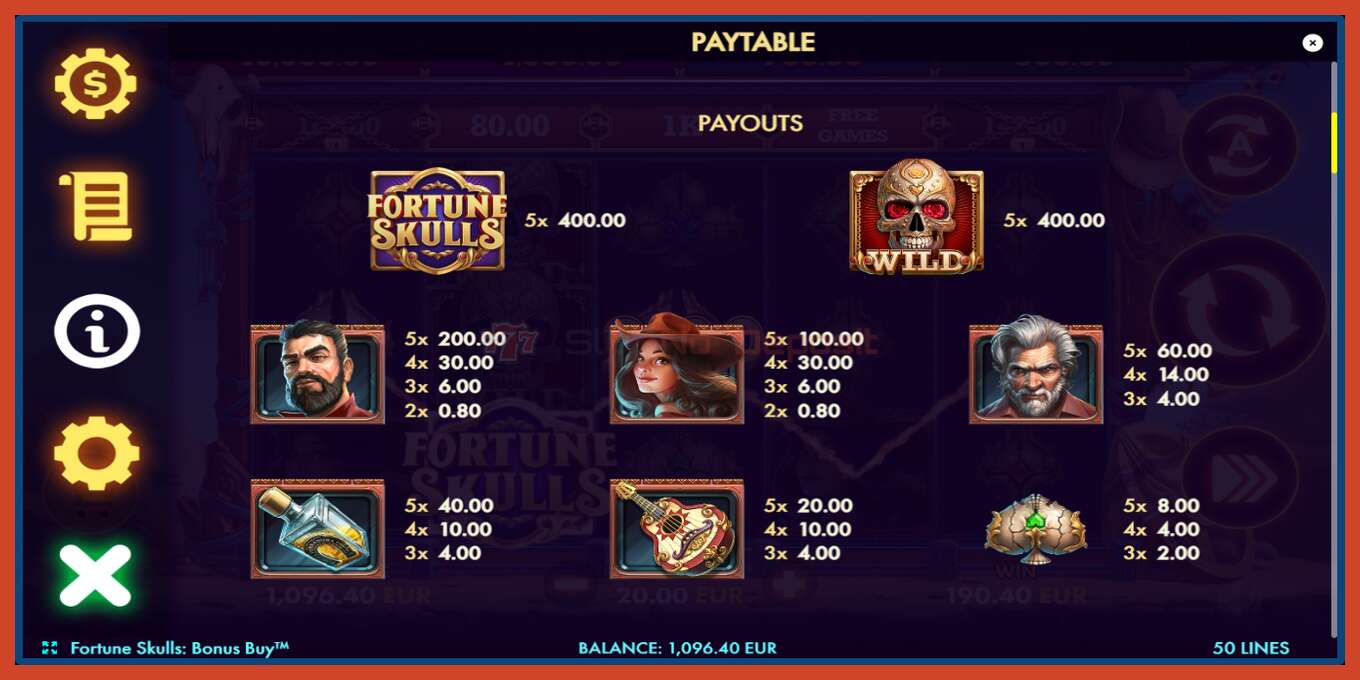 Slot screenshot: Fortune Skulls Bonus Buy no deposit, number - 6