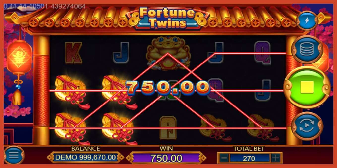 Pamja e ekranit të slotit: Fortune Twins pa depozitë, numri - 2