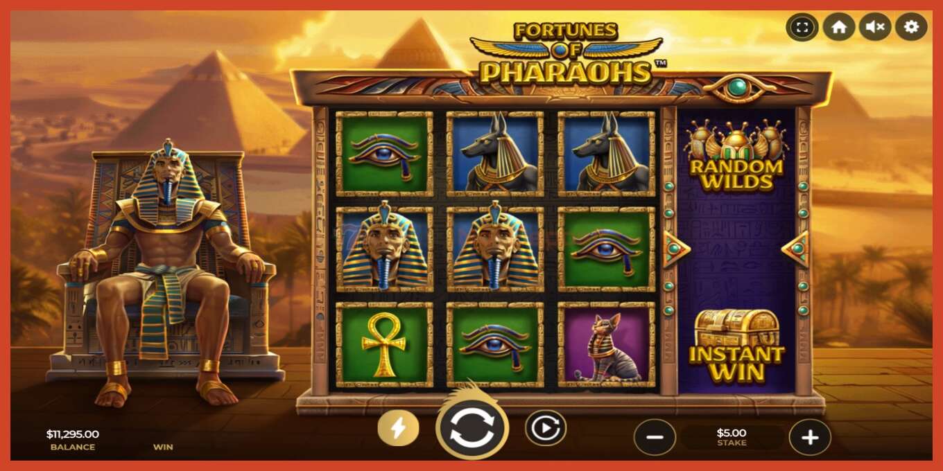 Slot screenshot: Fortunes of Pharaohs no deposit, number - 2