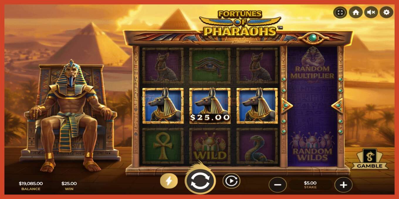 Slot screenshot: Fortunes of Pharaohs no deposit, number - 3