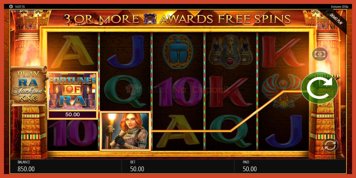 Slot screenshot: Fortunes of Ra no deposit, number - 3