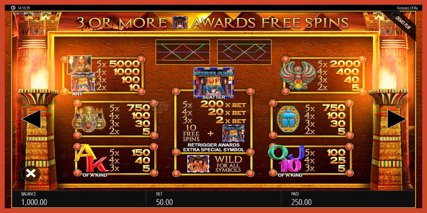 Slot screenshot: Fortunes of Ra no deposit, number - 5