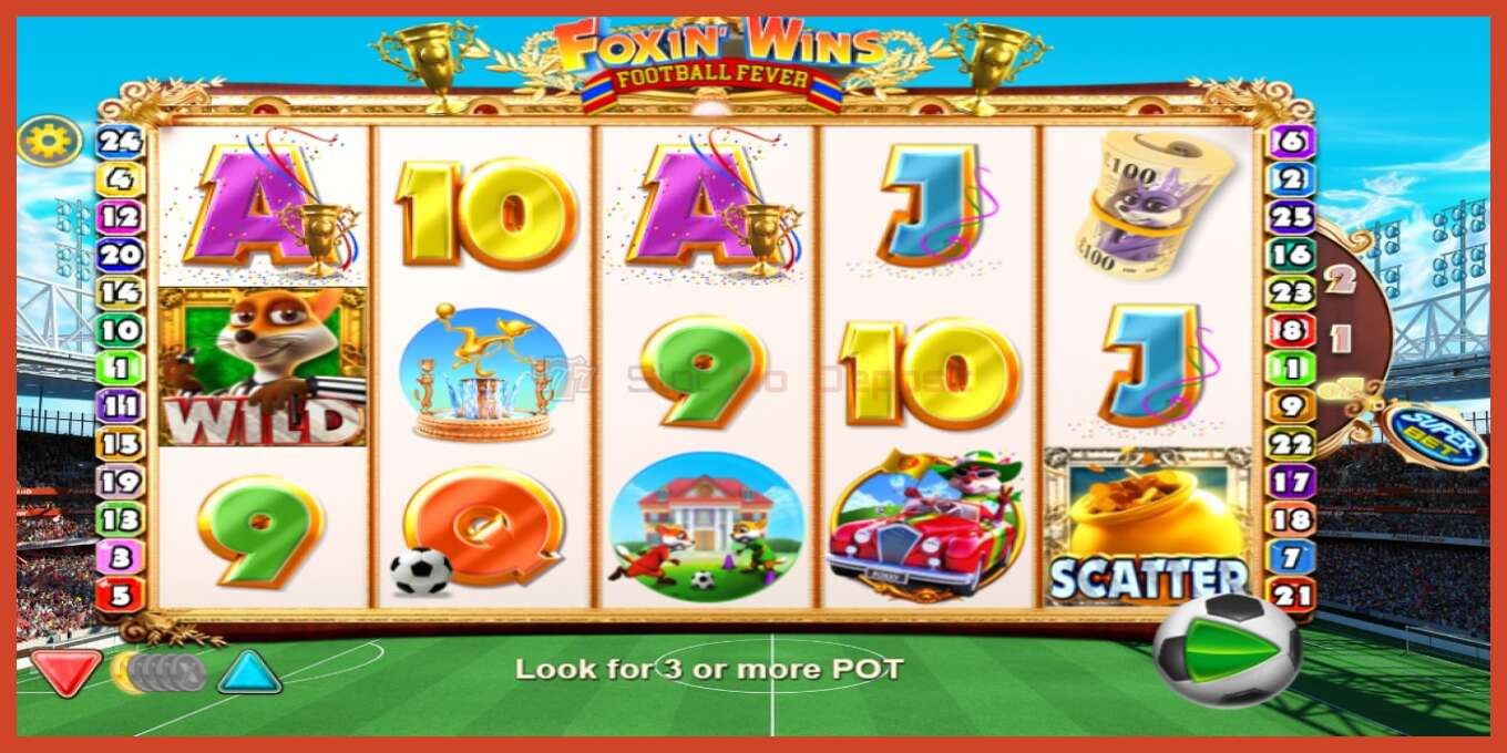 Slot screenshot: Foxin Wins Football Fever no deposit, number - 1