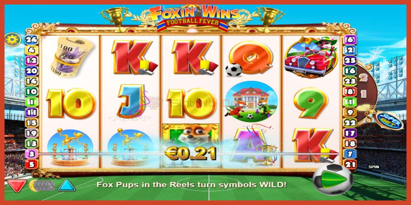 Slot screenshot: Foxin Wins Football Fever no deposit, number - 2