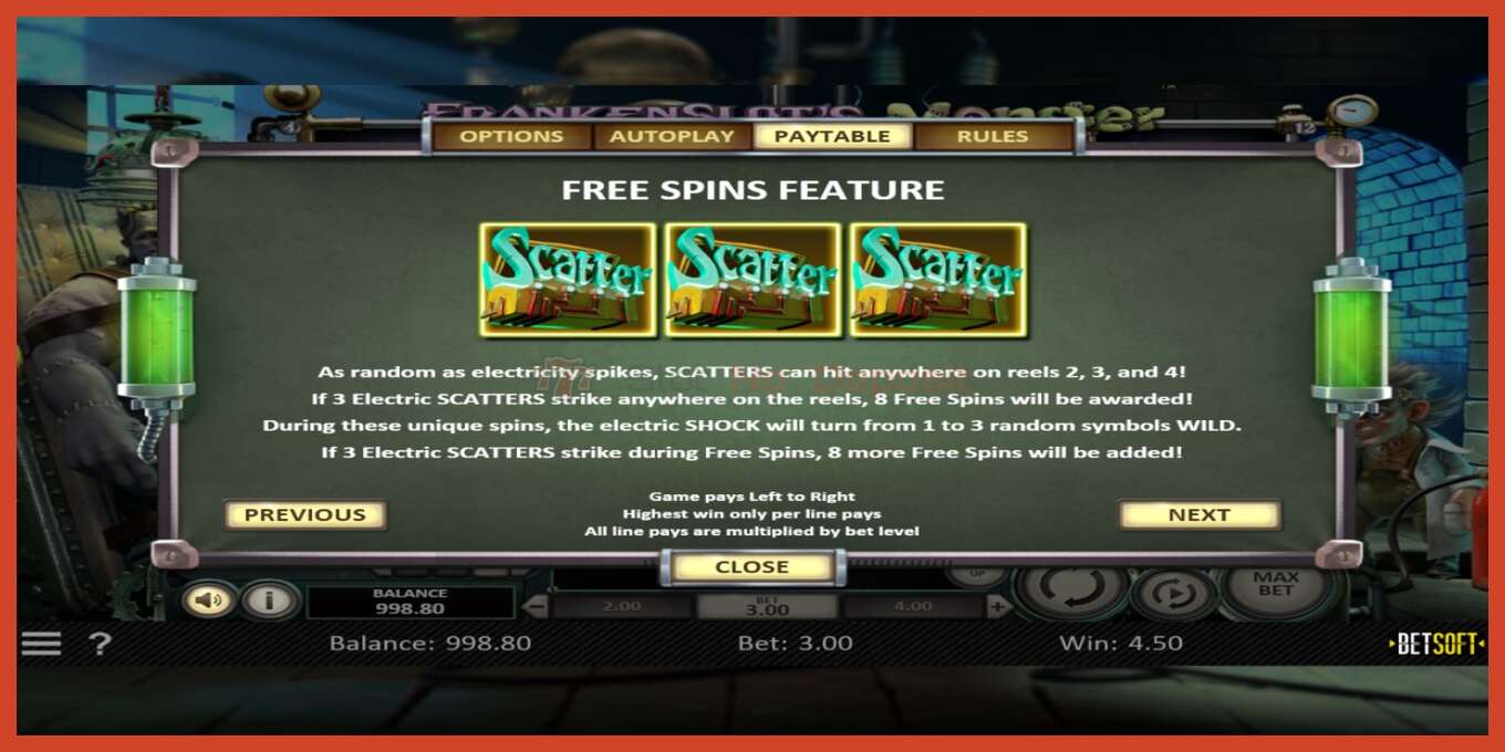 Slot screenshot: Frankenslots Monster no deposit, number - 4