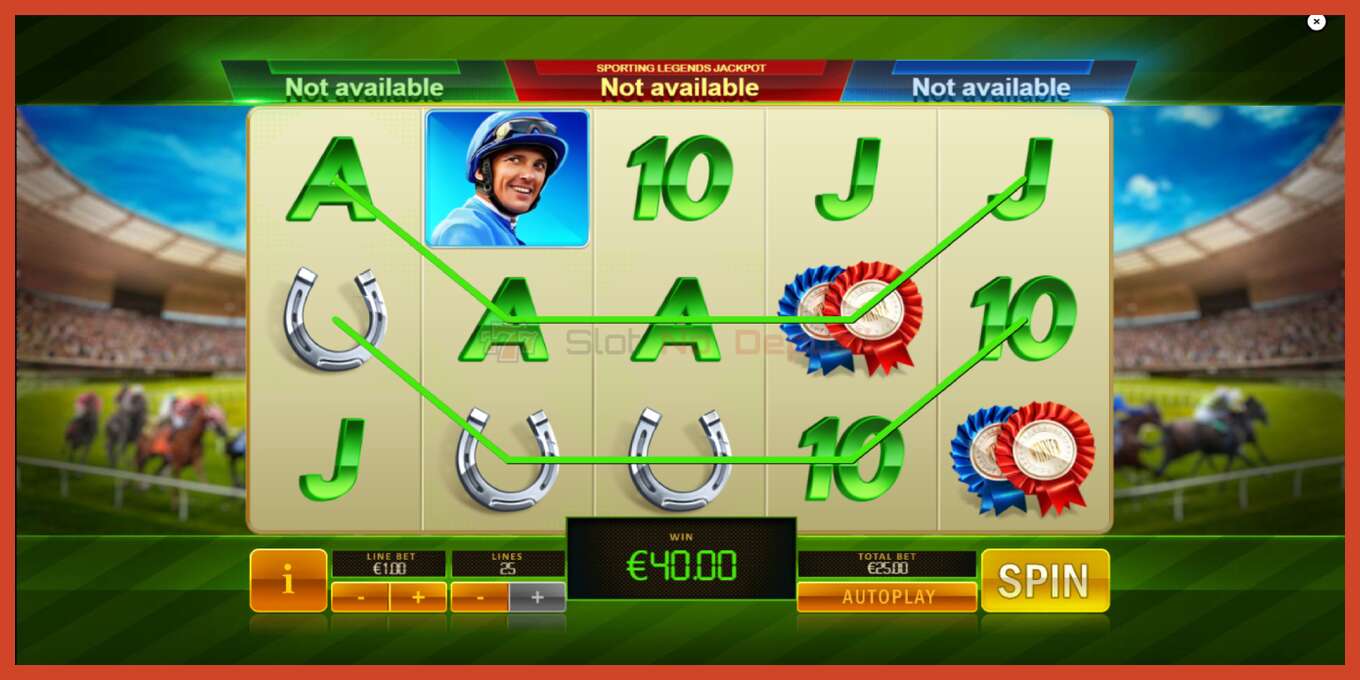 Slot screenshot: Frankie Dettori Sporting Legends no deposit, number - 3