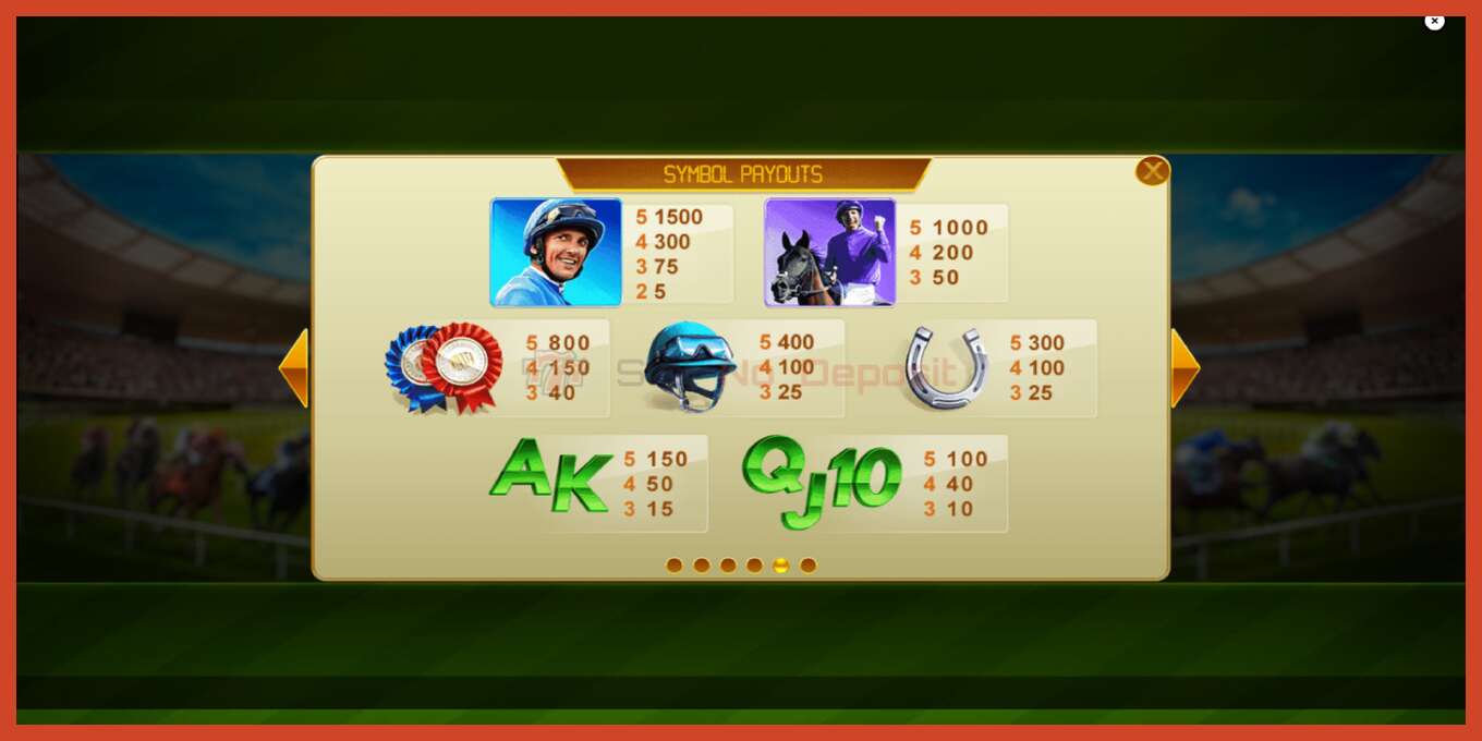 Slot screenshot: Frankie Dettori Sporting Legends no deposit, number - 6