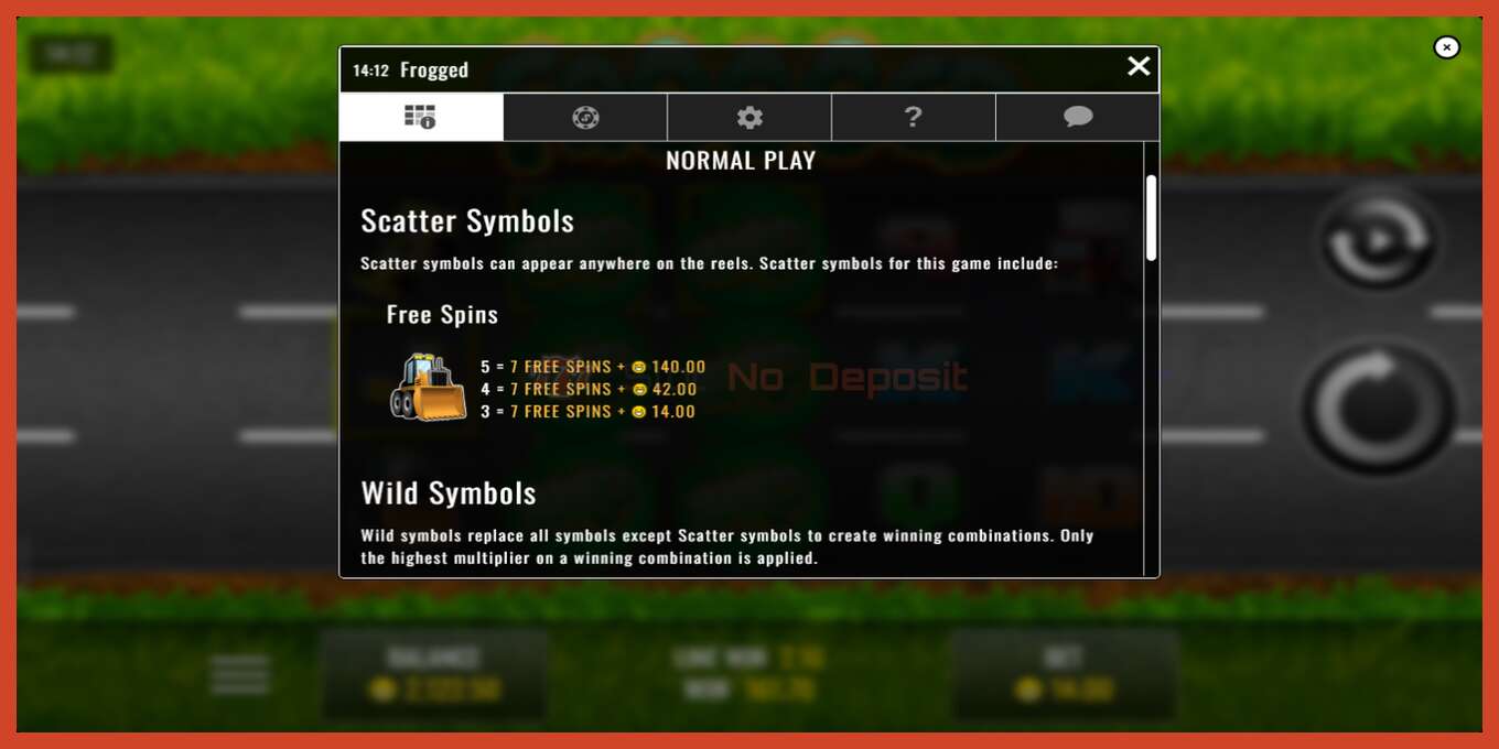 Slot screenshot: Frogged no deposit, number - 5