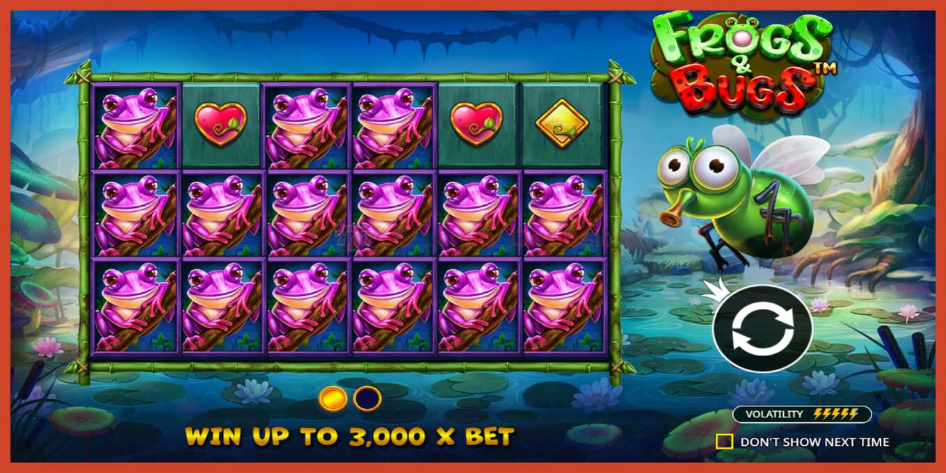 Slot screenshot: Frogs & Bugs no deposit, number - 1