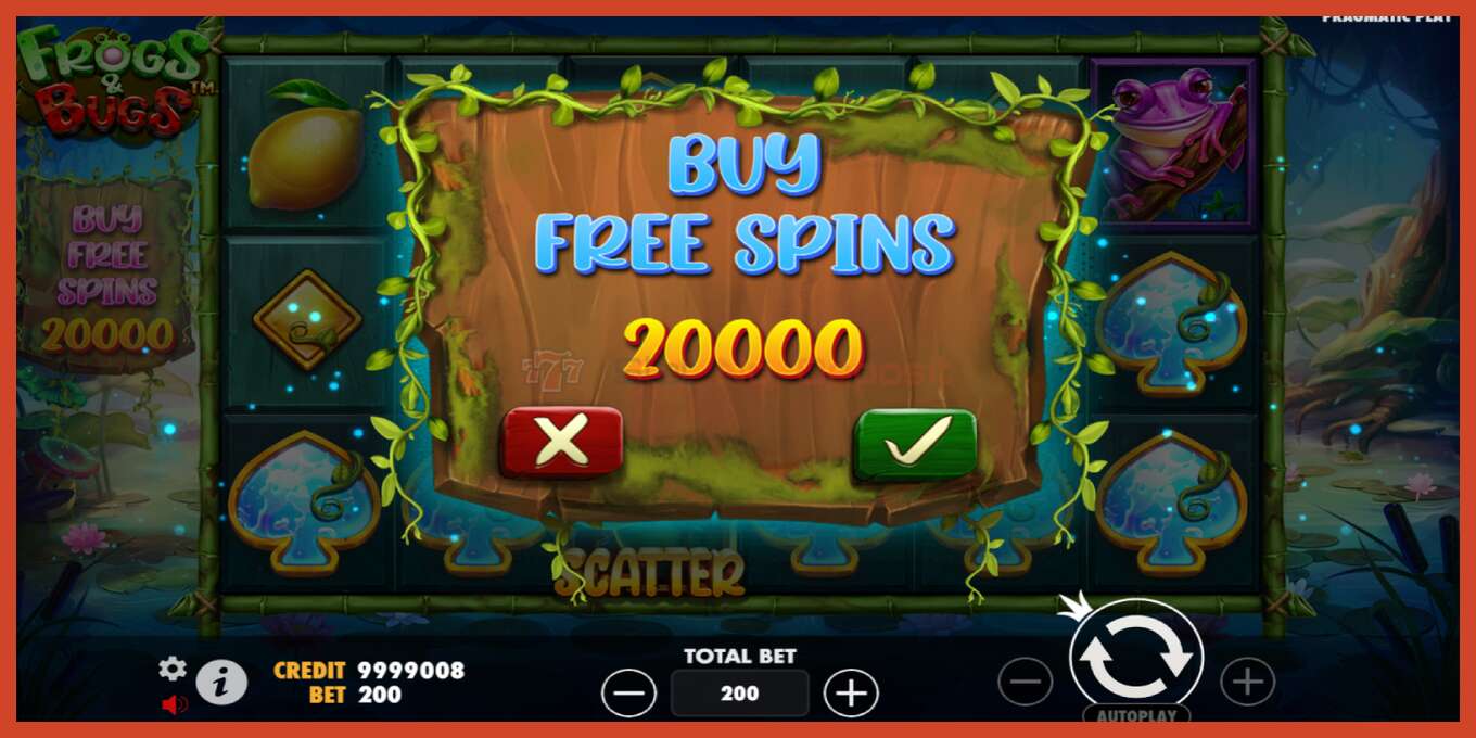 Slot screenshot: Frogs & Bugs no deposit, number - 7